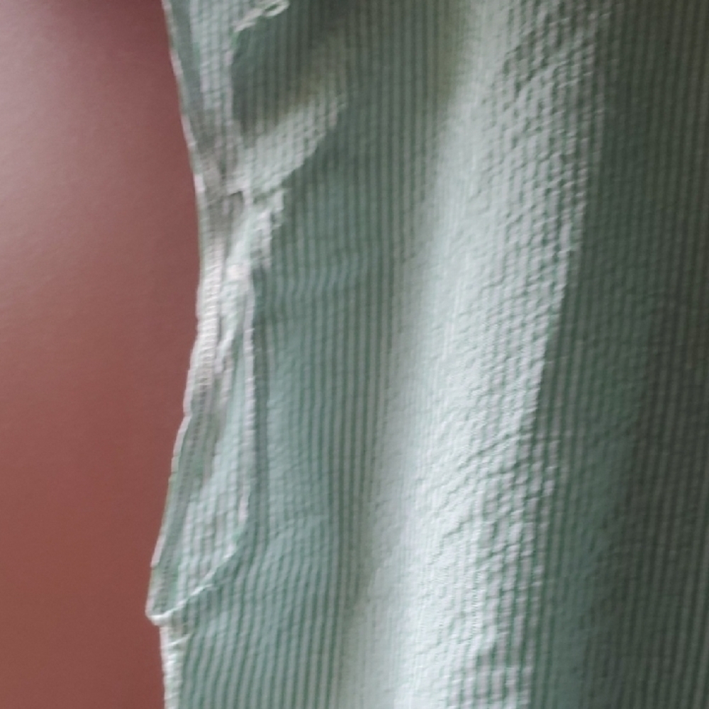 SHEIN Green and White Seersucker  Striped Short Set - Picture 9 of 12